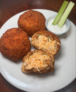 Fried Buffalo Chicken Rice Balls