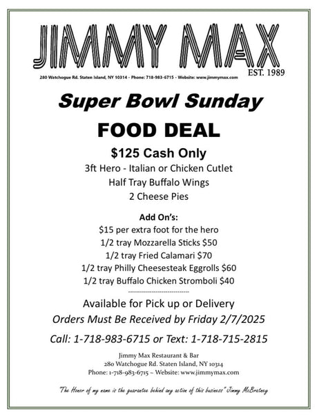 Super Bowl Sunday Food Deal