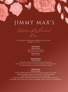 Jimmy Max Valentine's Day Prix Fixed Menu