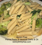 Gluten Free Penne Pasta Broccoli Garlic and Oil