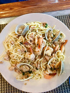 Linguini with Clam Sauce and Shrimp